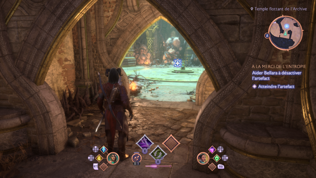 You can see the shortcut panel at the bottom of the screen. The left trigger is activated, and you can see which key to combine with it for every action.