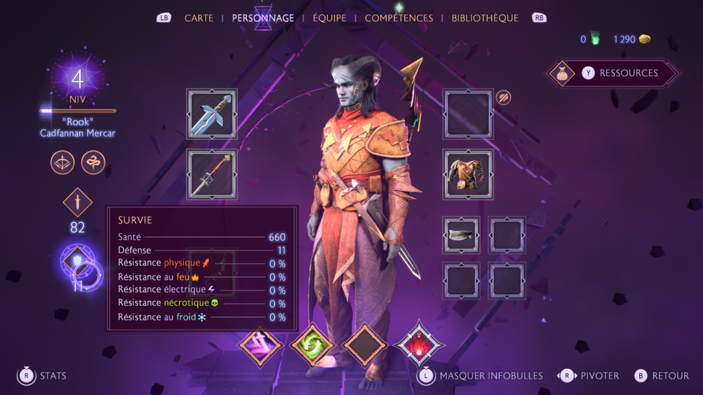 Weapons have numerous stats, particularly in relation to five game elements.